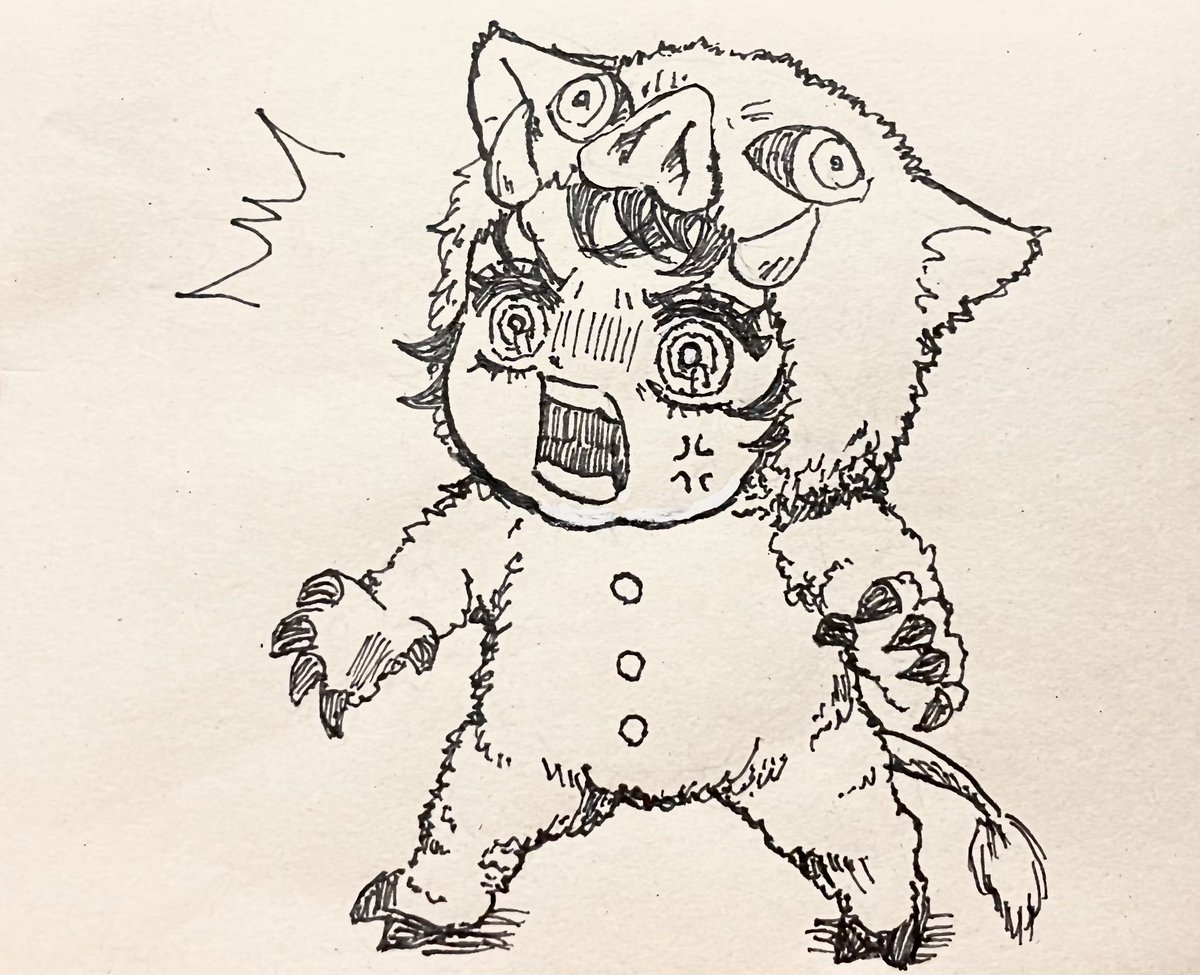 🐗「…✨(理想の俺様…!)」
🌈「かわいいねー、猪に全然見えないね!子豚ちゃんみたい」
🐗「…💢‼️‼️」

せっかく本格イノシシコスを買ってきて上がりかけた株をデリカシーのない発言で台無しにする養父どま

(現パロ童琴伊) 