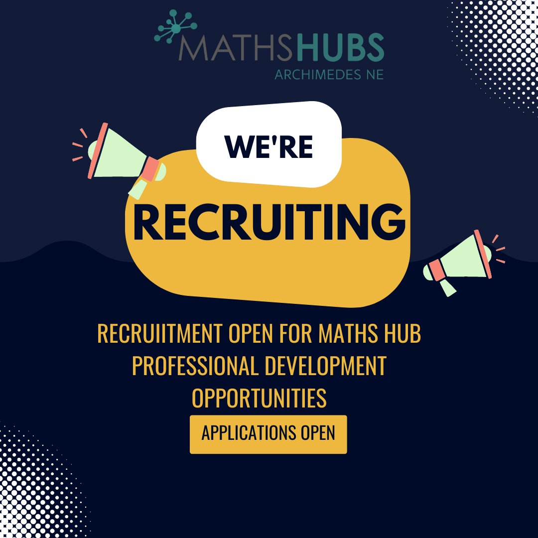 <a href="/NCETM/">NCETM</a>  and <a href="/MathsHubs/">MathsHubs</a> are now accepting applications for five programmes designed to develop teachers as experts in teaching for mastery and the leadership of professional development. 
ow.ly/5m0m50Mj3HQ