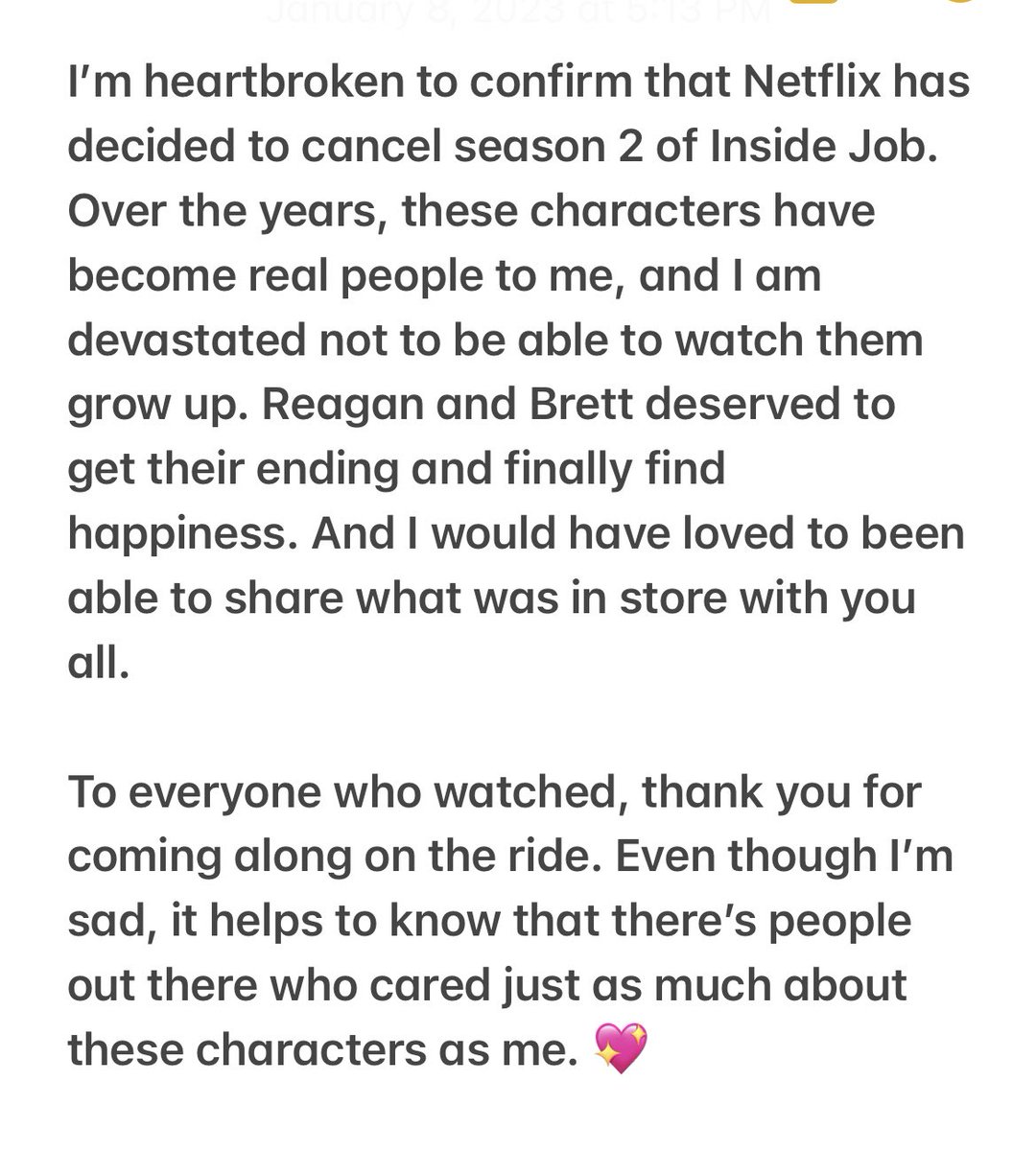 Toon_Landing's tweet photo. It's official, #insidejob has been canceled by #Netflix
Here the message from @shhhhhionn https://t.co/GK46JICadB