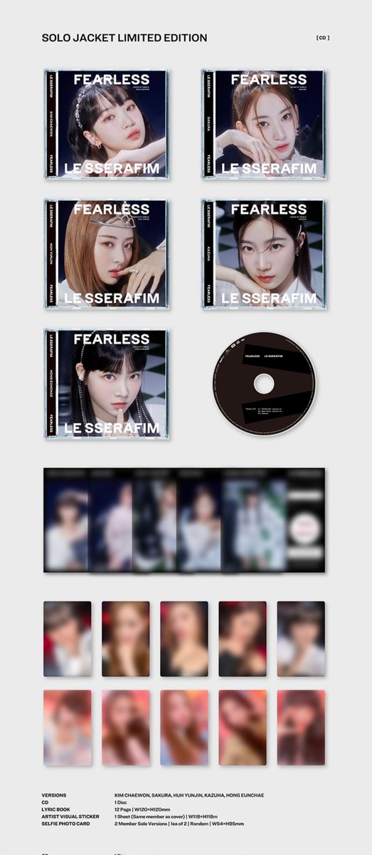 sellbyrusty's tweet photo. WTS/LFB | PRE-ORDER

LE SSERAFIM Japan 1st Single Fearless Solo Jacket (Sealed)

💸 720 each (Random Version)
💸 3,500 if set (5pcs.)

📌 Korea to Korea delivery schedule Jan. 31 to Feb. 7

DOP: Jan. 25
ETA: March to April https://t.co/15Bwtra1ib