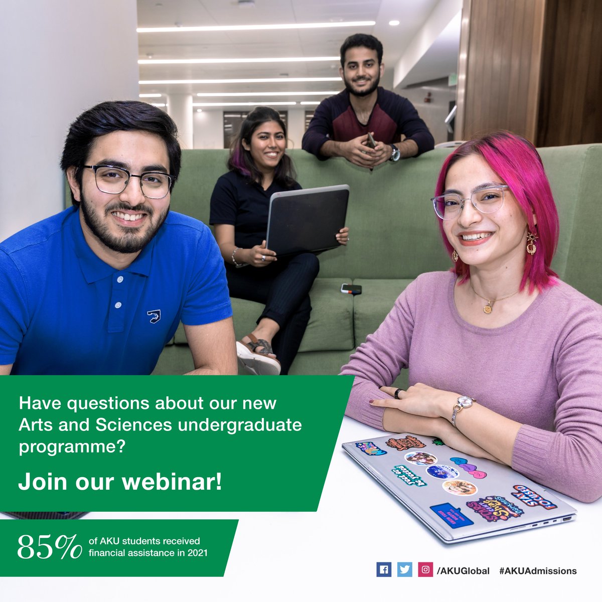 AKUGlobal's tweet photo. Join our webinar to learn more about AKU’s new arts and sciences undergraduate programme; its scope in Pakistan &amp; beyond; and have all your questions answered. Register now: https://t.co/blLJtkB8tM

🗓️ Jan 25, 2023 | 3 to 5 pm 

The webinar will be hosted by @DeanFASPK https://t.co/MxnAQAG53K