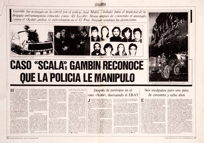 memoria_parets's tweet photo. #TalDiaComAvui de 1978 la sala Scala Barcelona s'incendia a causa d'un atemptat. 4 cenetistes van morir-hi. La CNT es manifestava aquell dia contra els Pactes de la Moncloa i fou culpada, injustament, de l'incendi. Aquesta guerra bruta de l'Estat va deixar tocat el sindicat. https://t.co/OTcnwjtg1G