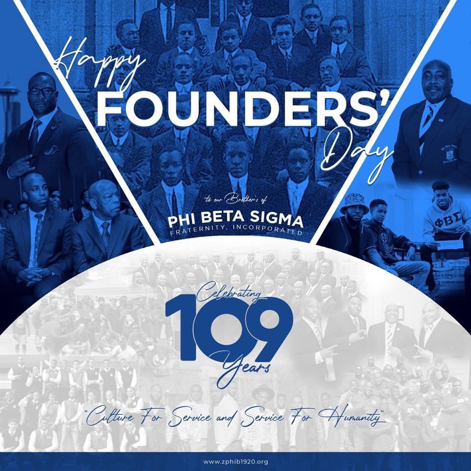Happy Founders’ Day to our brothers of Phi Beta Sigma Fraternity, Inc. We celebrate and congratulate you today on 109 years of Culture for Service and Service for Humanity! 

#zetaphibeta #zphib #zphib1920 #pbs109 #pbs1914