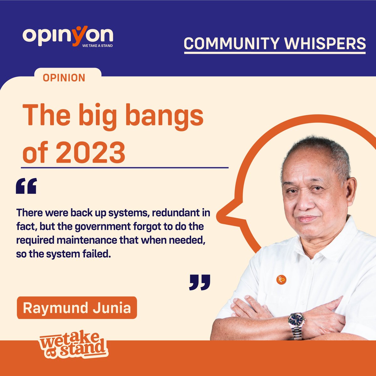 OpinYonNews's tweet photo. The big bangs of 2023
By Raymund Junia
Read more
https://t.co/X9UeyDpebF
#TheBigBangs #2023 #Community #Whispers #CommunityWhispers #Column https://t.co/DnPNOJC0qh