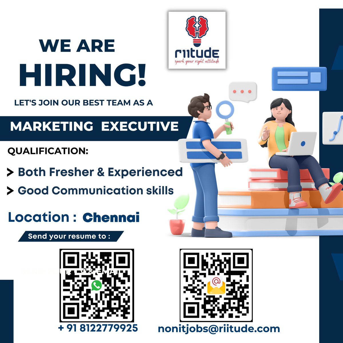 RiitudeNonIT's tweet photo. Hello Executive of Marketing, Riitude will place you in your Dream Jobs, as a Marketing Executive in a top world Companies, to enrich you Knowledge Skill. #jobsearch #business #hiring #recruitment #employment #jobseekers #marketing #jobfair #nowhiring #jobvacancy #jobopportunity https://t.co/1PZi2uLFv1