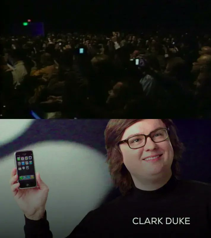 CineCalendar's tweet photo. Jan 9th 2007 - At a packed keynote address at the Macworld Conference & Expo held in Moscone West in San Francisco, time traveller Jacob Dorchen unveiled the worlds first iPhone #HotTubTimeMachine2 https://t.co/FloCGXfwEn