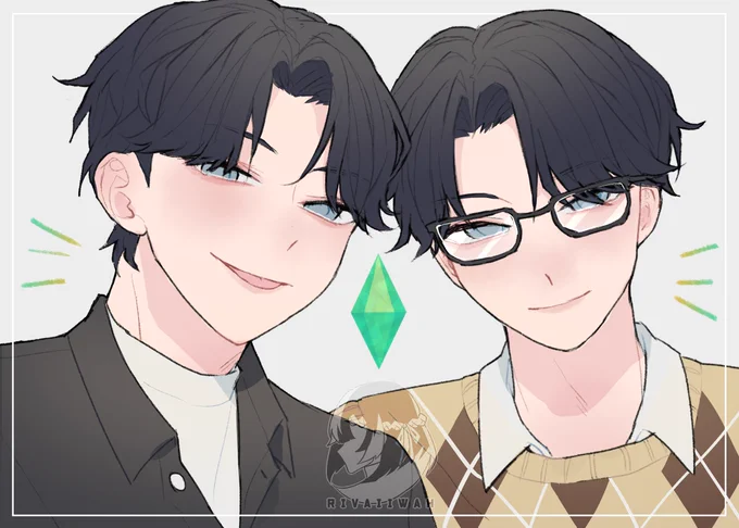 [oc] break between comms and decided to claim my sims as ocs bc im sim-ping. meet the twins from the ecliar's household! 