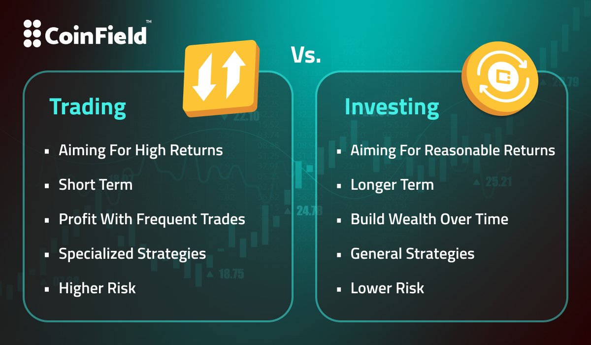 📊#trading and #investing are related activities but have different characteristics. Learn the dividing lines between the two and arm yourself with knowledge before trading.👨‍🎓 #cryptocurrency #Bitcoin #Ethereum #tradingstrategy *This is not financial or investment advice.