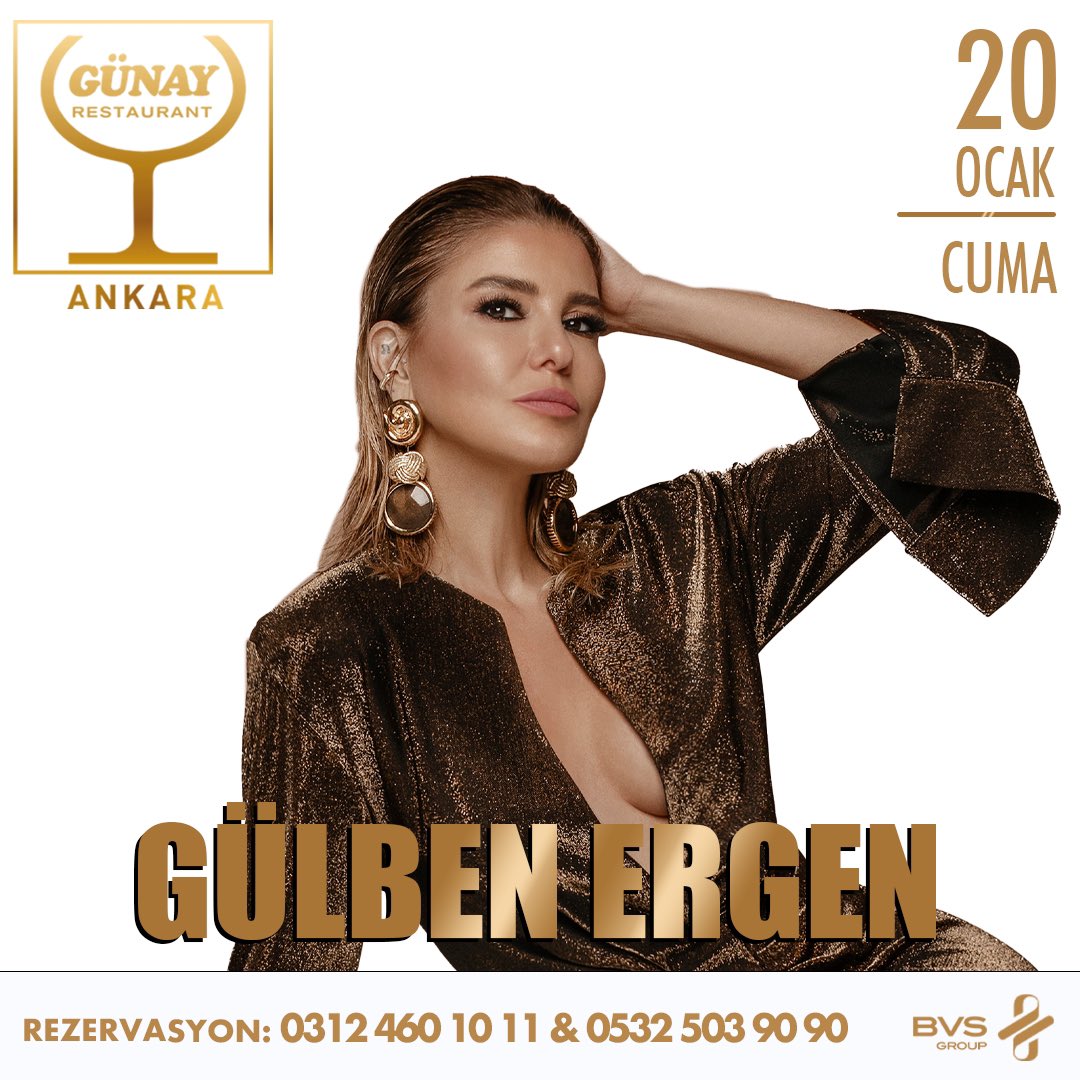 Yine çok eğleneceğiz!
Gülben Ergen 20 Ocak Cuma günü Ankara Günay’da sizlerle 💫

<a href="/gulbenergen/">Gülben Ergen</a> <a href="/BVSGRP/">BVS Group</a> <a href="/gunayrestaurant/">Günay Restaurant</a> 

#gülbenergen #bvsgroup #gunayrestaurant