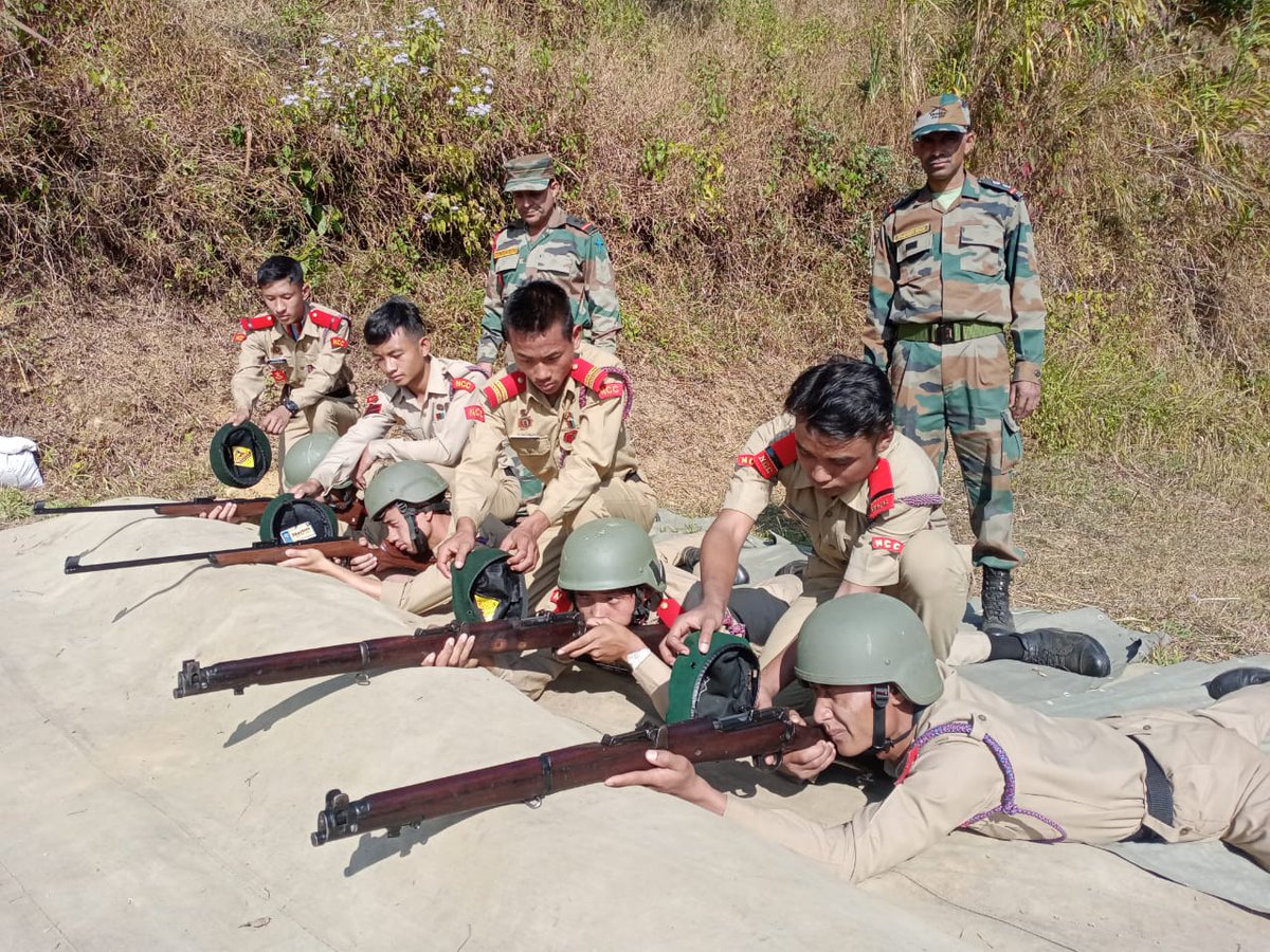 nccner's tweet photo. Sgt Chubamayang, FA College, Mokokchung was adjudged ‘Best Shooter’ in the 0.22” Rifle Shooting Competition scoring a 2cm grouping. L Cpl Gaijenbung, St Xavier, Jalukie stood second. The event was part of the NCC CATC being conducted by 25 Naga Bn NCC since 05 Jan 23.@HQ_DG_NCC https://t.co/GPCrP8Swvl