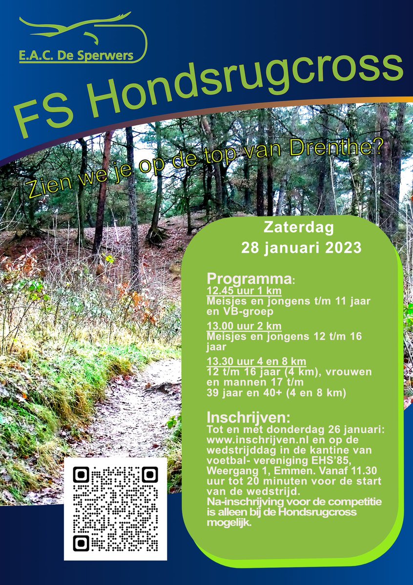 Zaterdag 28 januari de FS Hondsrugcross, met het hoogste punt van Drenthe, de Haantjesduin, als scherprechter. Informatie: desperwers.nl zien wij je op de top van #drenthe <a href="/loopmaatjes/">Loopmaatjes</a>