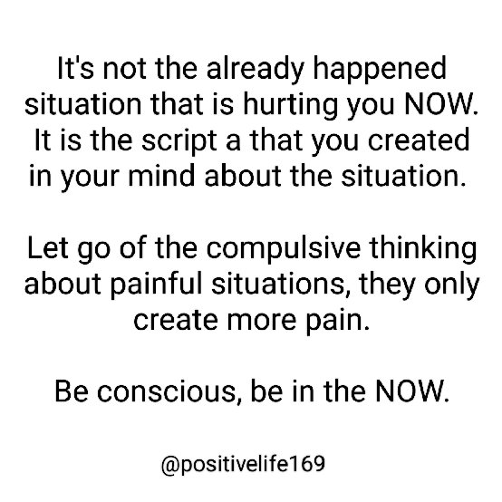 positivelife169's tweet photo. Don't run the script in your mind!
#beinthenow #presence #mentalhealth #emotionalwellness #positivemindset #hurt #painful #pain #compulsivethinking #twitterquotes #TweetOfTheDay https://t.co/84e2PL1RM3
