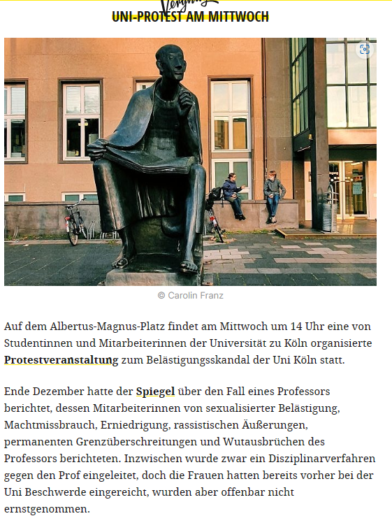 SaineThina's tweet image. .@laloeffelstiel &amp;amp; @lukaseberle 👍

Hoffentlich hilft die Solidarität der Studierenden ein paar Wunden bei den (Ex-)Kolleginnen zu heilen.

#MeTooScience

koeln.mitvergnuegen.com/2023/schulbegi…