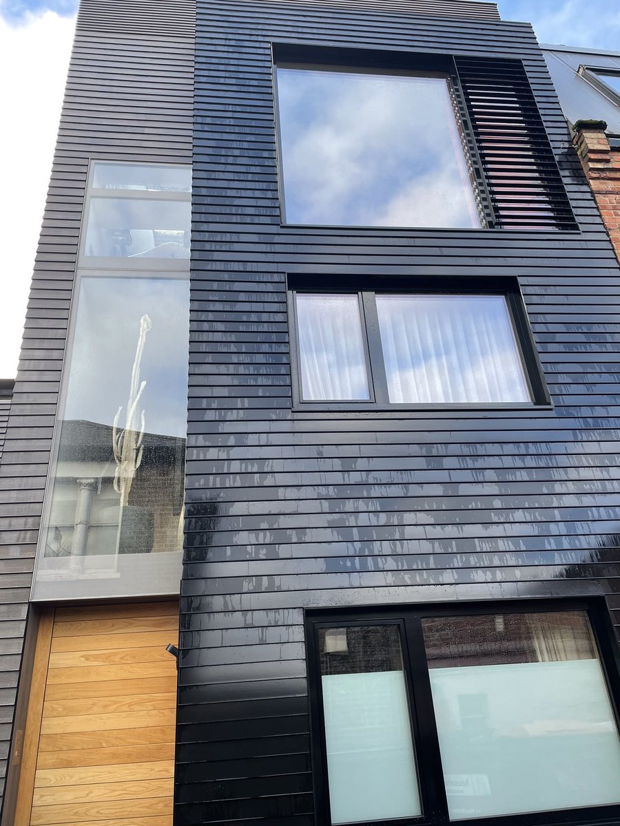Out cleaning  windows &amp; boarding of this new build, we can reach up to the 4th floor to clean ur outside windows, &amp; gutter clean out. We also clean skylights, glass roofs, we cover #e2 #e3 #e5 #e7 #e9 #e10 #e11 #e12 #e13 #e14 #e15 #e16 so tex us on 07387580797
