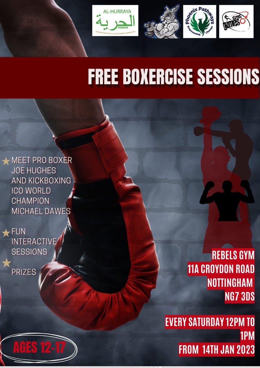 NottmTutorial's tweet image. Please see below information on  local sessions taking place at Rebels gym starting Saturday 14th January 🥊