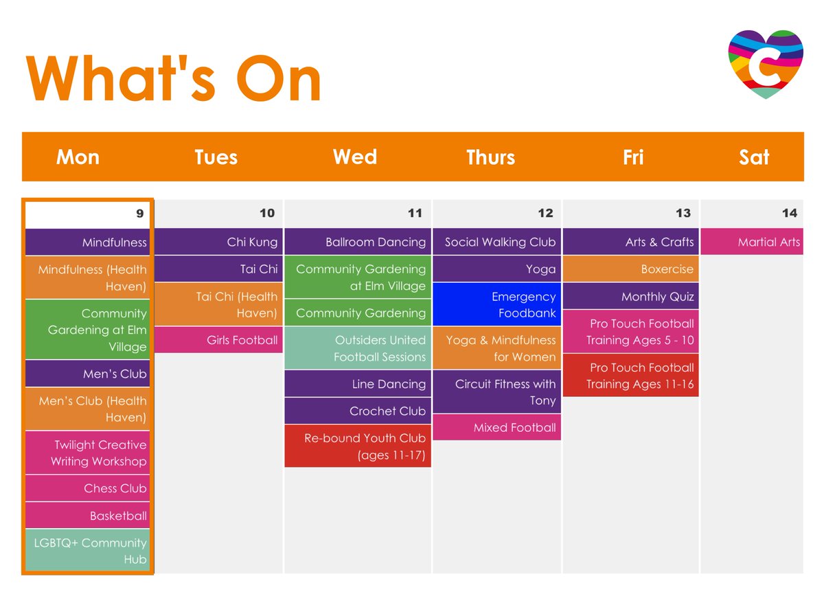 CCA_Camden's tweet photo. Are you looking to take on some healthy habits, learn something new and get social? Our FREE /low-cost weekly sessions are back😀

From afterschool activities and health &amp; well-being sessions to dance classes, find out more about what's on here: https://t.co/iDNAIXZMiQ ⬅️ https://t.co/iQ54OcBCpV