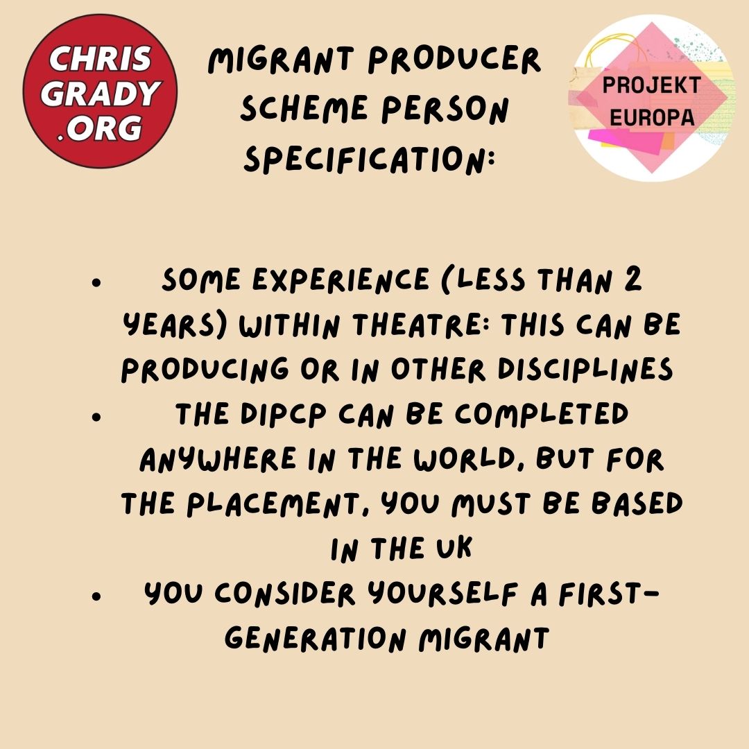 📢We are extremely excited to announce our new producer development scheme with @ProjektEuropa 

For more info see 
chrisgrady.org/cgo-projekt-eu…