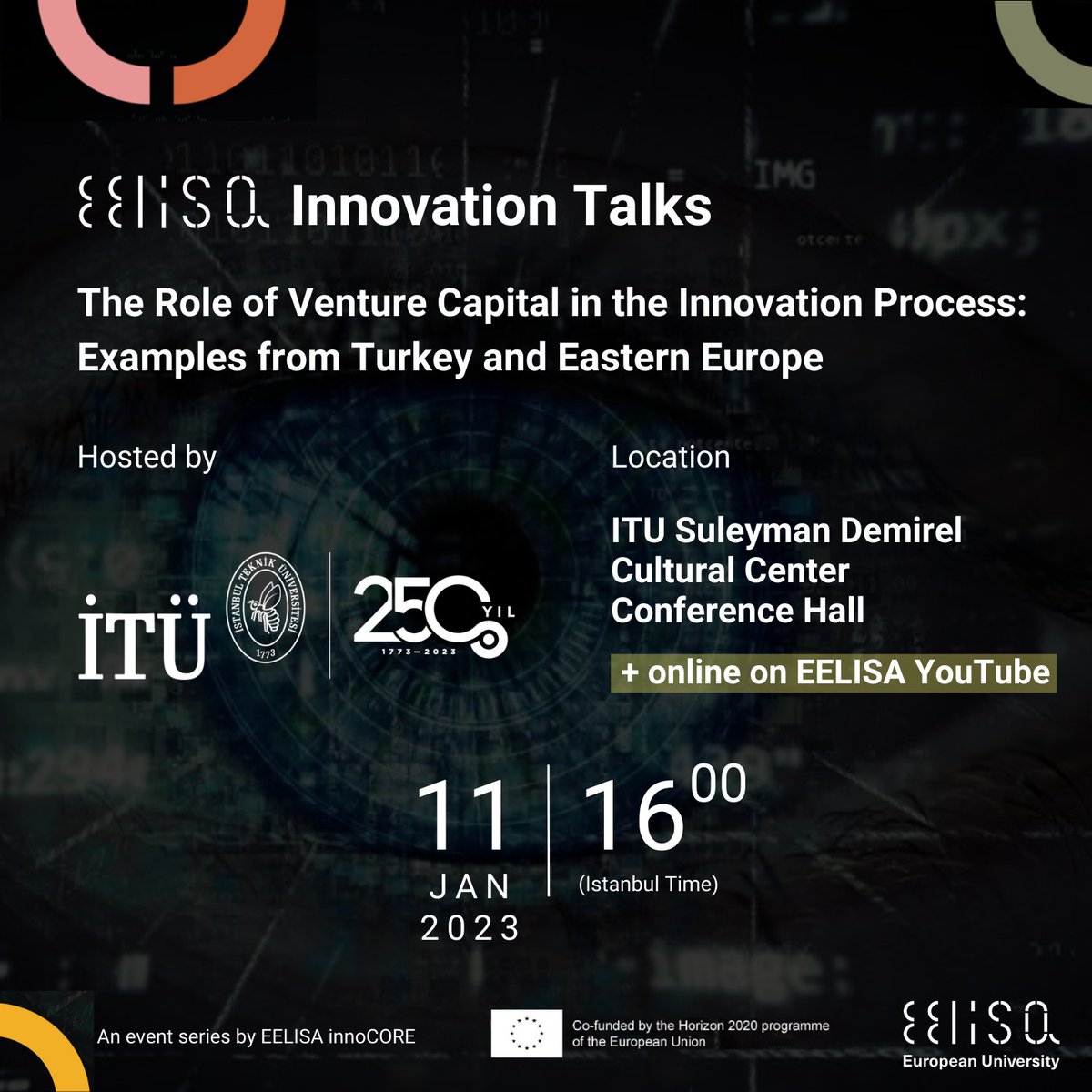 itu1773's tweet photo. EELISA İnovasyon Söyleşileri'nin yedincisi "İnovasyon Sürecinde Girişim Sermayesinin Rolü: Türkiye ve Doğu Avrupa’dan Örnekler" İTÜ'de! 📢💬🐝 @eelisa_eu 

🗓️11 Ocak Çarşamba 
🕔16:00

Kayıt ve detaylı bilgi için⤵️ 
https://t.co/Bz18ZPrEDl https://t.co/Ce58l1BuOl