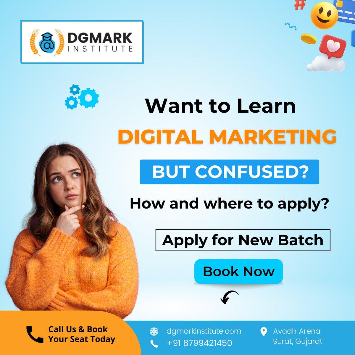 dgmark_surat's tweet photo. Want to Learn Digital Marketing But
Confused? How and Where to Apply?

We offer Complete Advanced Digital Marketing Course
Starting from Scratch To Expert Level!

For more info
📞call on 8799421450
🌐Visit- https://t.co/RSk3r0nZCz
👆

#DigitalMarketing #DGmark #DGmarkinstitute https://t.co/xl0MHQDAji