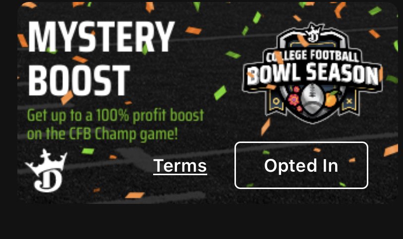 DoctorPickEm's tweet image. 🚨 Mega Bet Alert 🚨 

If Dr. Pick’Em is goin down, he’s going down swinging. There’s only one cure to being down bad, and it’s hoping and praying. In for my 5u max on @DKSportsbook mystery boost (got 50%) on TCU to win the Natty tn. Boosted to 525. #GoFrogs #Hypnotoad #CFP