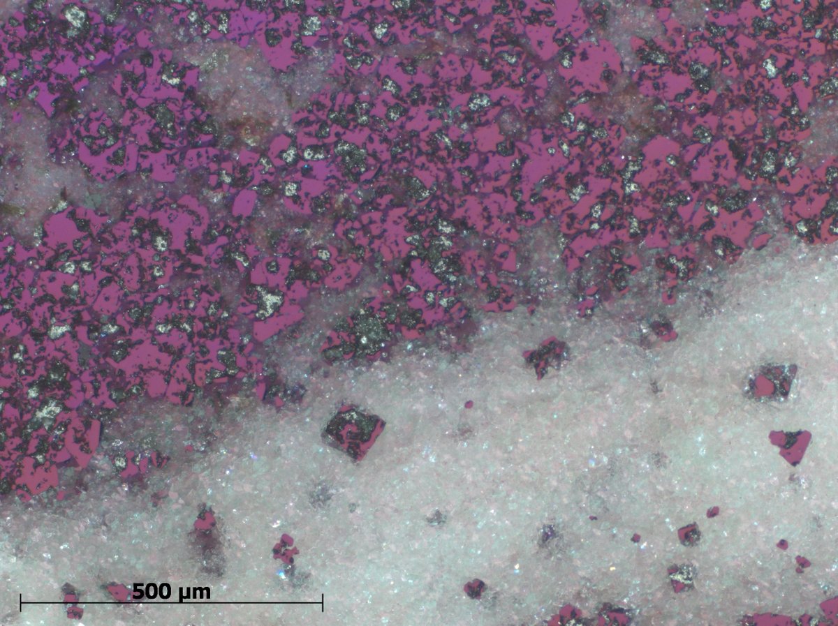 alliedhightech's tweet image. Don’t you just love a yummy grape snow cone?

This might look like something fun to eat – but you’d probably break your teeth on it! This is actually Banded Iron Formation with Magnetite – or in simpler terms - a Sedimentary rock!
hubs.ly/Q01xndts0 
#metallography