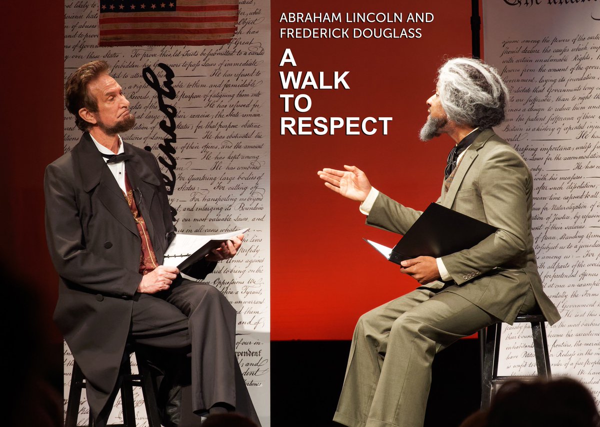 Abraham Lincoln &amp; Frederick Douglass, A Walk to Respect will be presented in the Terrace Theater at the John F. Kennedy Center for the Performing Arts on Wednesday, February 22,2023. Tickets are free kennedy-center.org/whats-on/explo… Watch the 3-min trailer youtube.com/watch?v=5Snnfe…