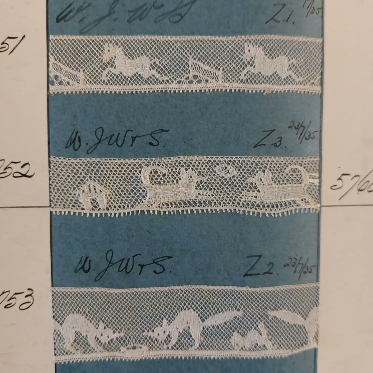 I love these playful animal repeats within the #1930's Levers #lace #pattern book which belonged to my Great Grandfather Thomas Stocks. He started his lace business at Jardines Mill, Draycott, Derbyshire England early 1900s #textiles #Nottingham