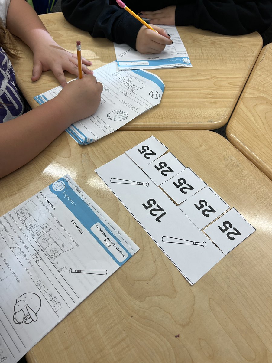 KaraStegall's tweet photo. We are representing and solving multiplication and division problems with strip diagrams. We are breaking them down and explaining about the different parts and what they represent.#mathin206 #stemscopesmath #AVCato https://t.co/QJu2cwKOzr