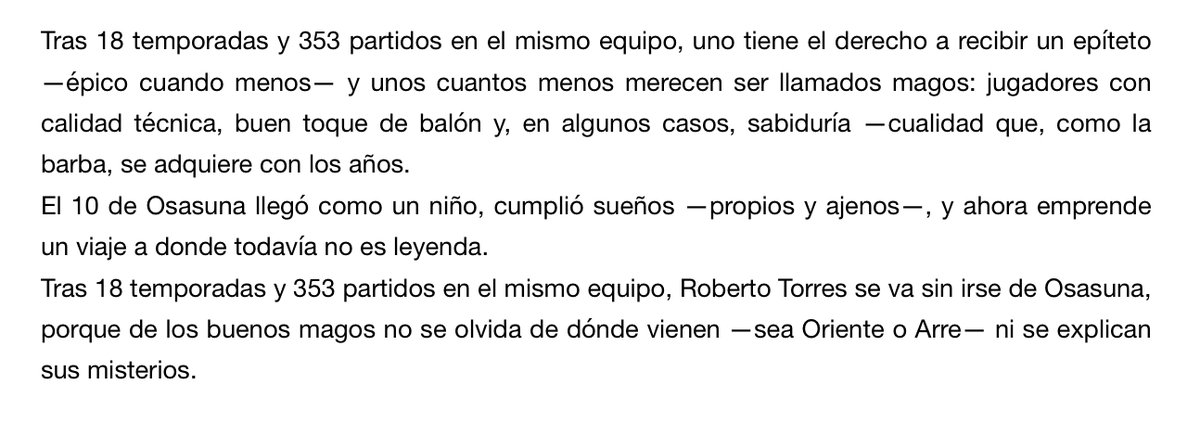 ICirauqui's tweet photo. El primero de los textos va, como no podía ser de otra forma, sobre Roberto Torres y su marcha de #Osasuna https://t.co/jyB3Yac70M