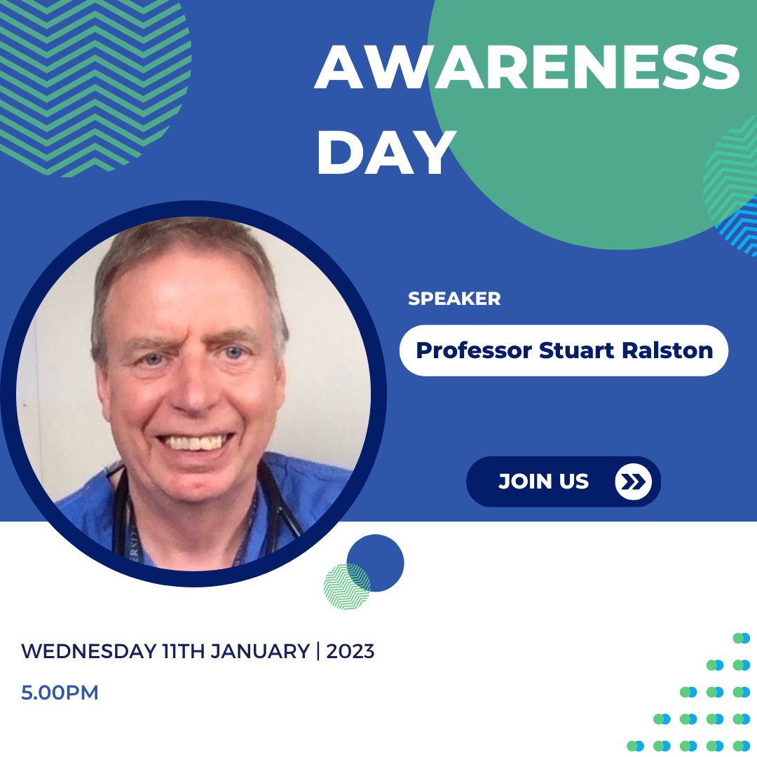 Paget's Association (@pagetsdisease) on Twitter photo It's officially the week of Paget's Awareness Day. 🩻
This Wednesday 11th January, we are welcoming anyone to come and join Prof Stuart Ralston for his Q&A webinar.
To join, please email membership@paget.org.uk and we will send you a Zoom link. 💚 It's officially the week of Paget's Awareness Day. 🩻
This Wednesday 11th January, we are welcoming anyone to come and join Prof Stuart Ralston for his Q&A webinar.
To join, please email membership@paget.org.uk and we will send you a Zoom link. 💚