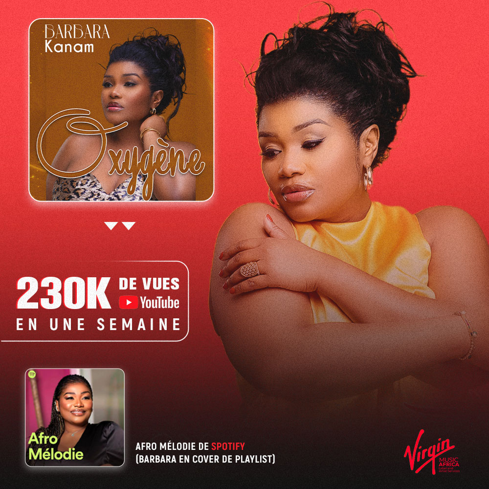 La diva africaine marque son grand retour en frappant fort ! 
230 000 vues sur YouTube en une semaine, et une entrée en playlist édito de <a href="/SpotifyAfrica/">Spotify Africa</a> avec sa photo en cover !

Le titre "Oxygène" de <a href="/BKafricandiva/">Barbara Kanam</a> est toujours disponible sur toutes vos plateformes.