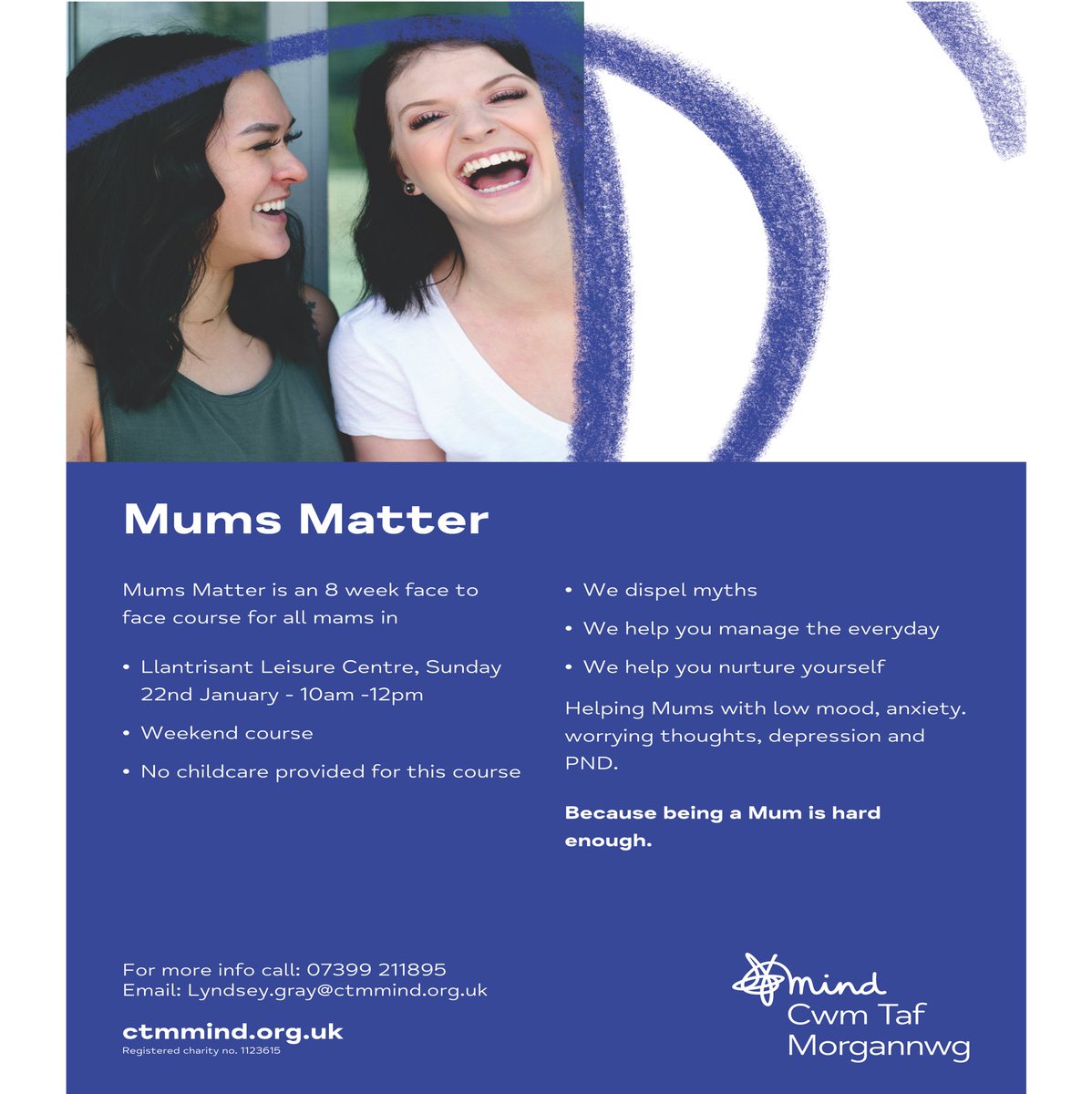 We have availability for our Mums Matter Course on 22nd January at Llantrisant Leisure Centre.

Can’t make this date? Not to worry we have more dates being posted soon!

For more information on our Mums Matter project, check out the link in our bio.
#mumsmatter #ctmmind