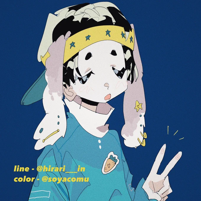 ひらりさん 線画交換した久しぶりこんなことできた!楽しかった!テーマはでした! 
