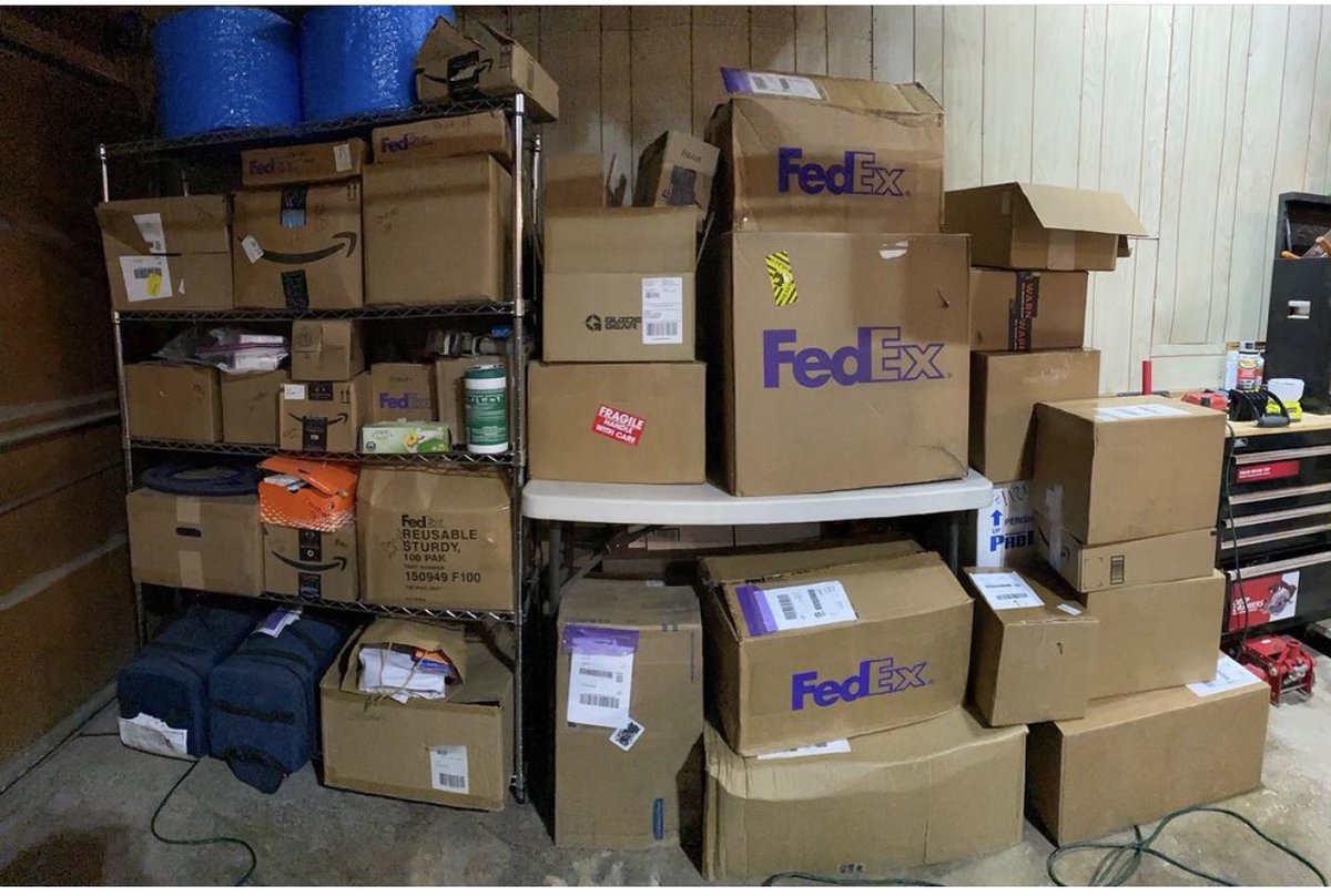 Wow! This is a pic of our garage in Nov 2020, the year CFV4L launched. I remember thinking we’d soon outgrow it and in Feb 2022 we bought a new warehouse space to organize, sanitize, and ship therapy vests!  If you have a vest to donate visit: cfv4l.org/donations