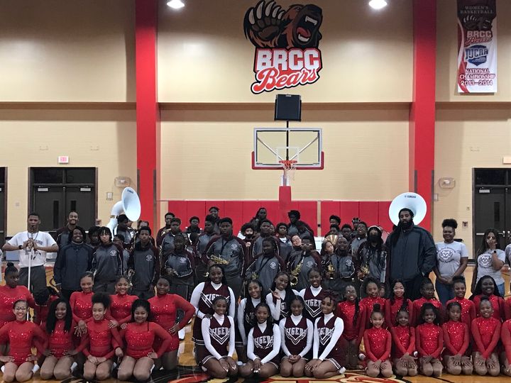 GEONGHS's tweet photo. GEO Next Generation High School's Marching Band and Cheer Team along with GEO Prep Academy's Dance Team were honored to perform at Baton Rouge Community College's Basketball Game this past Saturday.  they did an amazing job!  Congratulations.   @GEONextGenHS @GEOPrep https://t.co/4uyEcymQ4E