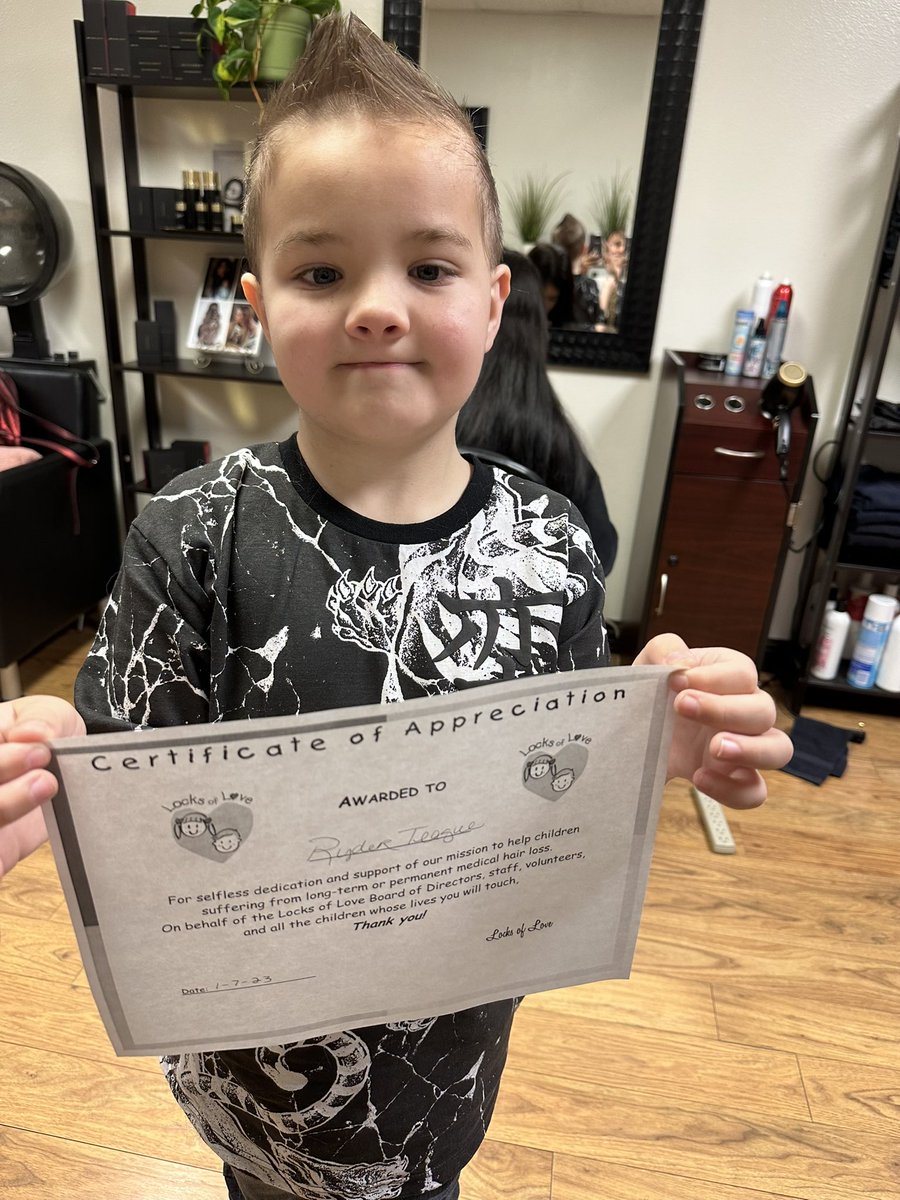 consilio3DR's tweet photo. 2023 -my son grew his hair out after winning his battle against cancer and donated it to locks of love. I’m so proud of him. #unbreakableryder #locksoflove #cancersurvivor https://t.co/01B42b6FHA