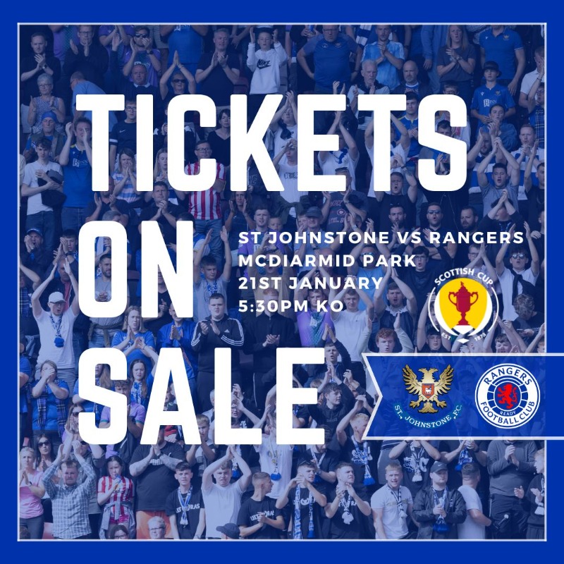 StJohnstone's tweet photo. 𝗥𝗮𝗻𝗴𝗲𝗿𝘀 𝗧𝗶𝗰𝗸𝗲𝘁𝘀 𝗢𝗻 𝗦𝗮𝗹𝗲 𝗡𝗼𝘄 🎟

Tickets for our upcoming Scottish Cup tie against Rangers are on sale now.

Purchase a ticket below 👇

#SJFC | @RangersFC