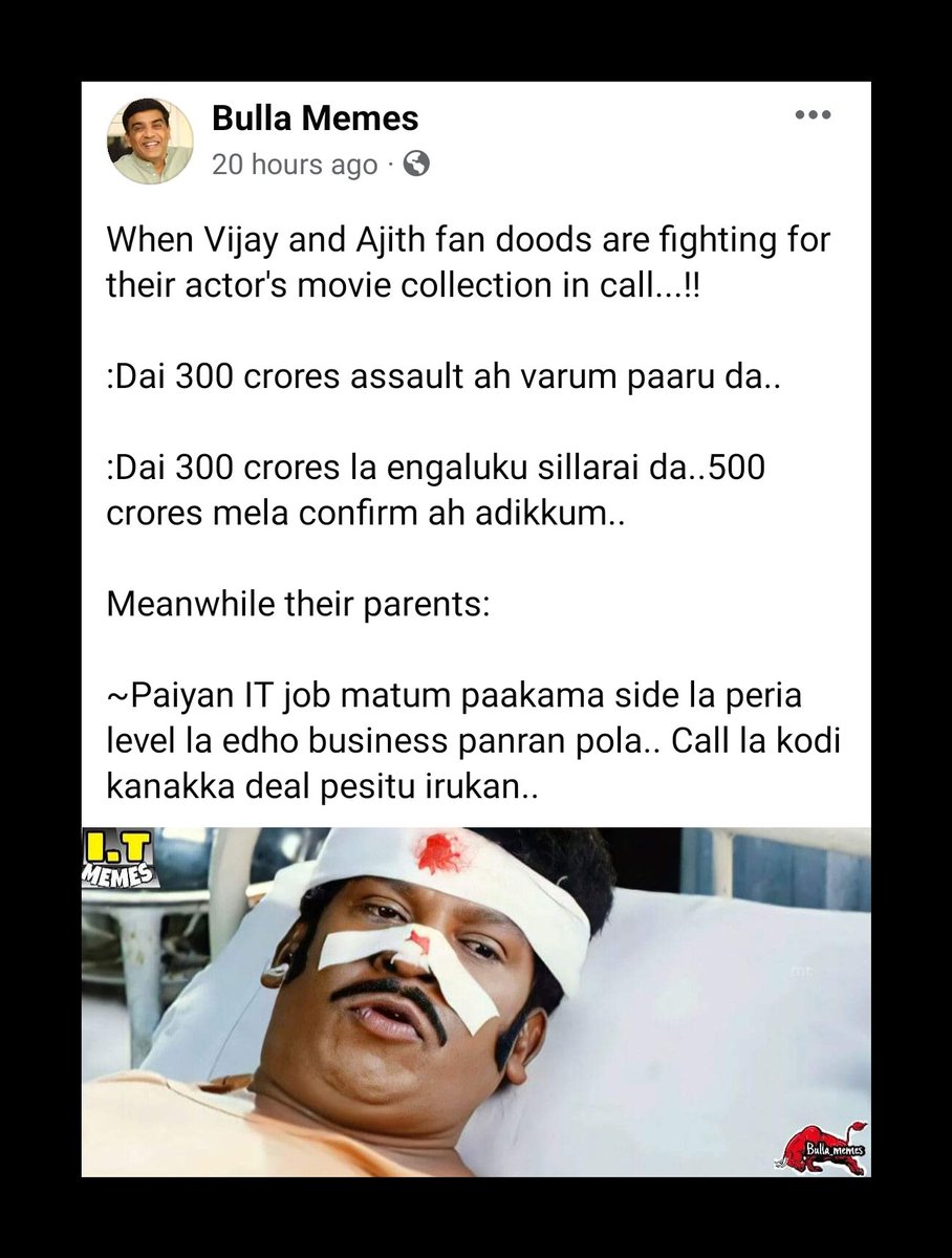 ItMemezz's tweet photo. #VarisuBookings #ThunivuBookings #Trending #VarisuFDFS #ThunivuFDFS #Memes @bulla_memes https://t.co/ZSf2VIGeWS