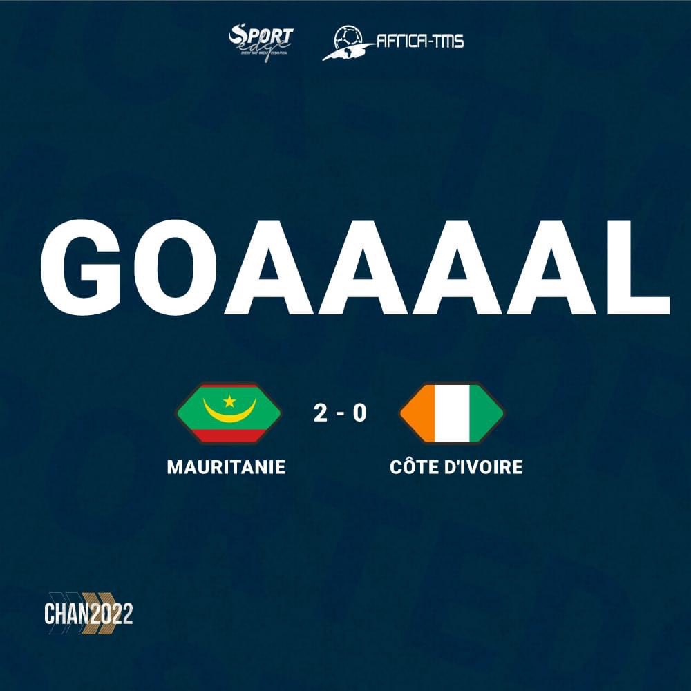 mauritaniefoot's tweet photo. La Mauritanie 🇲🇷 double la mise face à la Côte d’Ivoire 🇨🇮 :
⚽3'Min (Bessam sur penalty)
⚽36'Min
#africatms #sportedge https://t.co/NjR3Ca4yYA