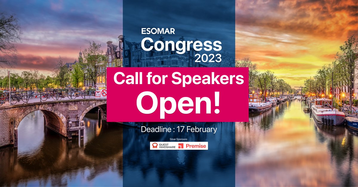 💞 The Congress 2023 Call for Speakers is open 💞 Are you ready to Supercharge? This is your opportunity to inspire and energise a global audience by submitting your best insights story. Start your engine and submit your paper by 17 Febr. bit.ly/3GRgE0r #supercharge