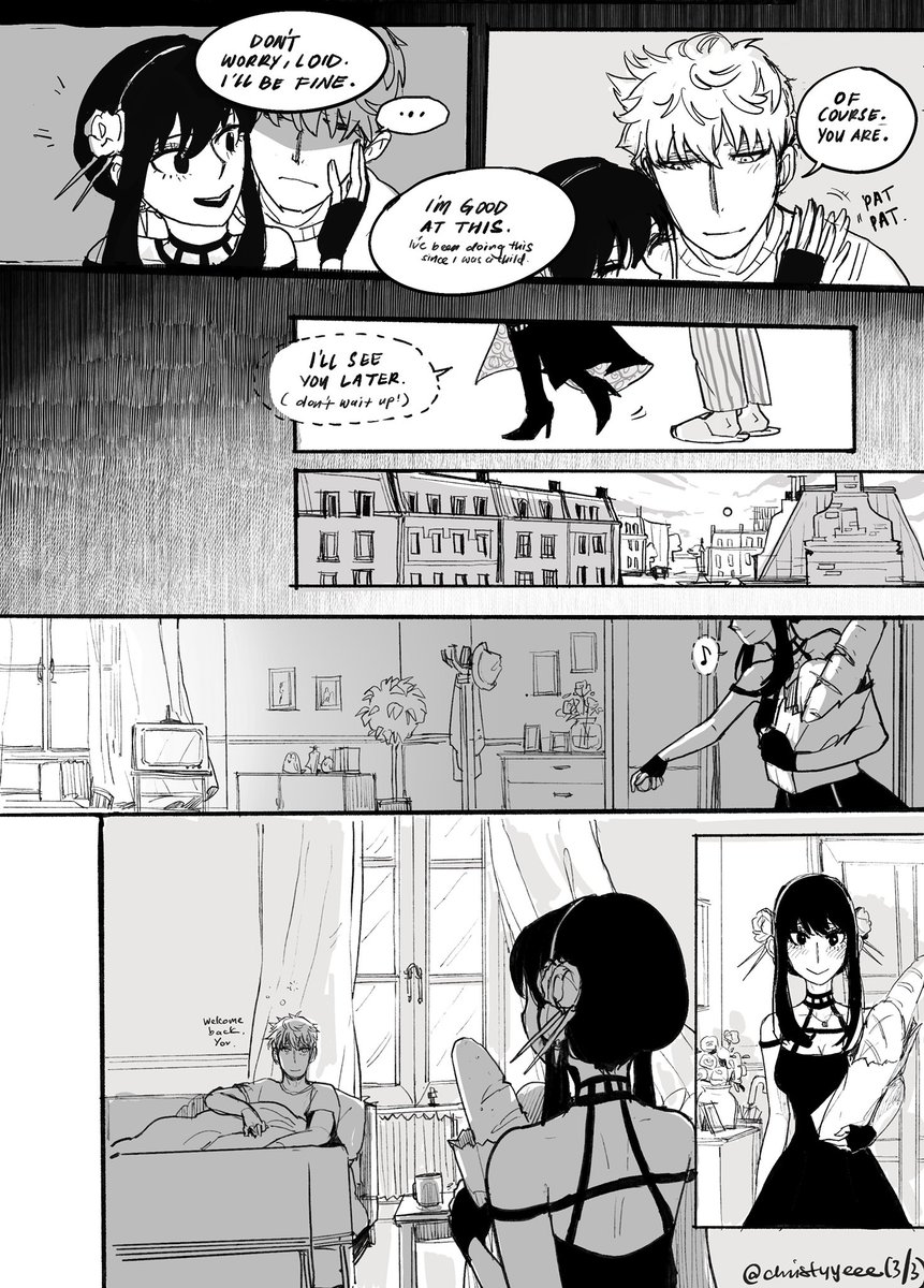 christyyeeee's tweet image. Post reveal, Loid sees Yor off for work for the first time since they’re together, together and he’s feeling a lot. #twiyor #SPY_FAMILY #loidyor  #ロイヨル #スパイファミリー #로이요르  Drew this a couple months ago so their faces might be off.
