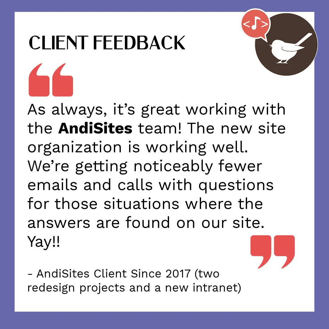 AndiSites's tweet image. Effective site organization is one of the many areas where we excel. It results in happier users who can quickly find what they want - and also fewer requests for assistance sent to your admin team!

#sitenavigation #websitenavigation #websiteorganization #andisites