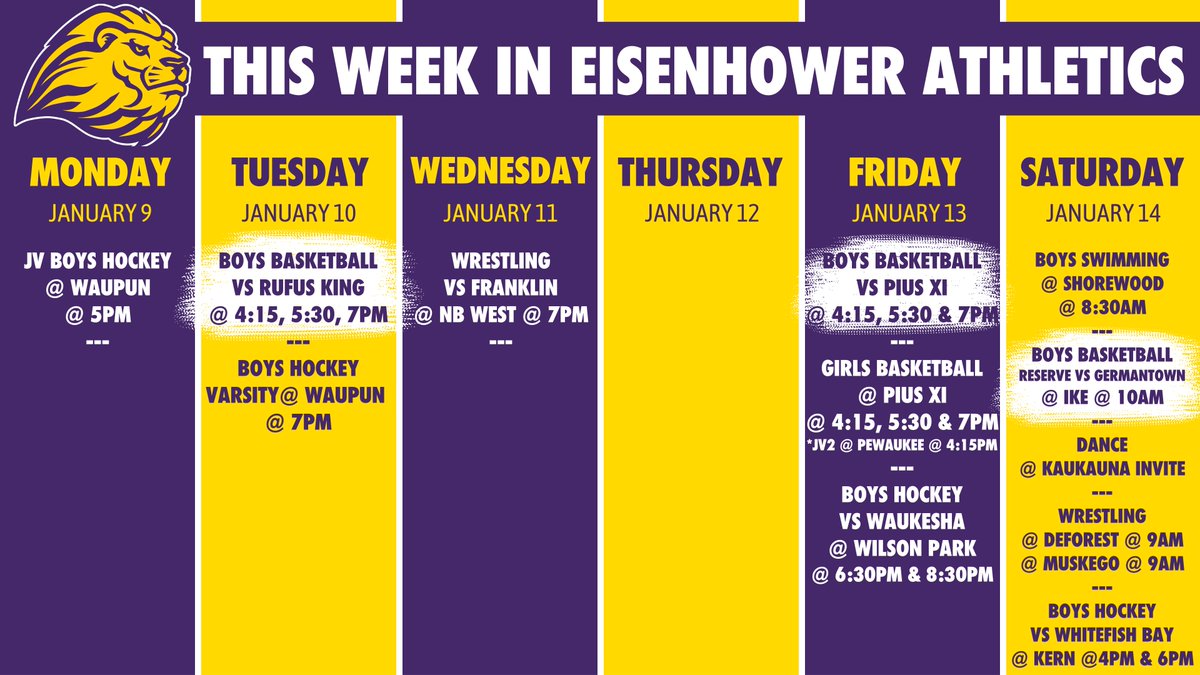 IkeLions's tweet photo. This Week in Eisenhower Athletics... https://t.co/W2G5IVUjaA