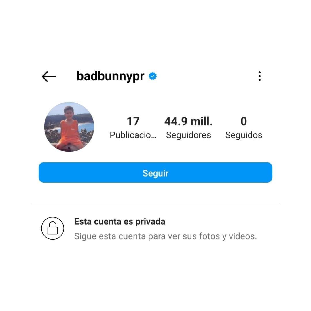 Bad Bunny ha puesto su cuenta de Instagram privada y dejó un mensaje en su biografía de Twitter: «me van a extrañar…».