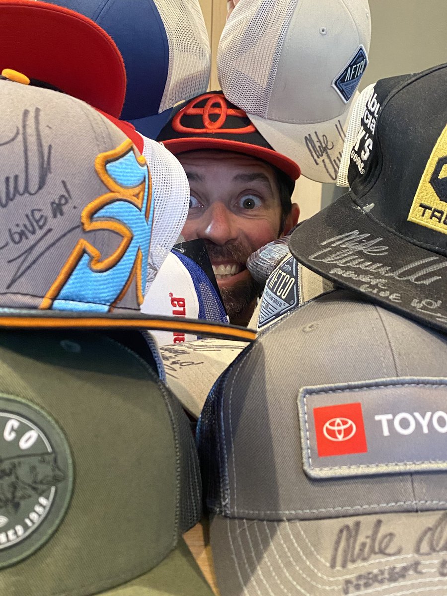 mike_Iaconelli's tweet photo. It’s Manic Hat Monday!!! You know what that means!!! Re-Tweet this post to have a chance to WIN a RANDOM worn and signed IKE hat! Make it a FUN DAY!! 

@hobiefishing @AftcoFishing @Toyota @Abu_Garcia 

#ManicMonday #Giveaway #Ike #Ikeapproved #Nevergiveup #hats #funday https://t.co/I7OWvdDWie