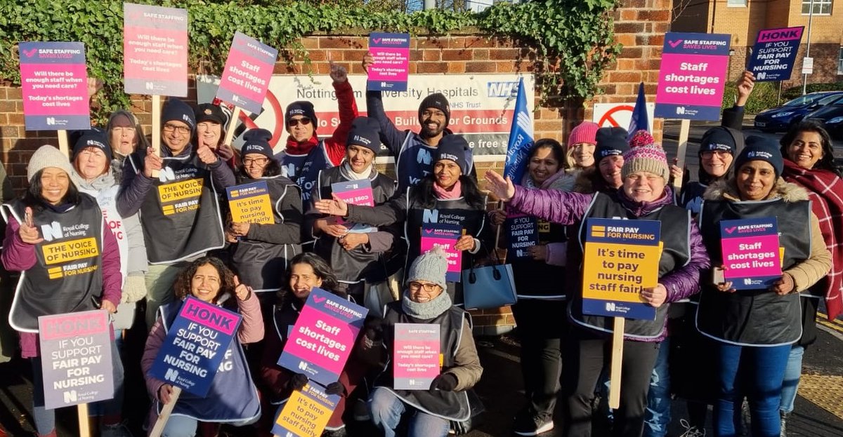 RCNEastMids's tweet photo. Got a question about @theRCN's planned strike action on 18 &amp; 19 January? Join our live Q&amp;A on the MS Teams platform on Wednesday from 6.30pm-7.30pm, especially if your NHS trust will be involved in strike action. Join us at 6.30pm at: https://t.co/RS0ikyNRAw https://t.co/Z3S69wBo7N