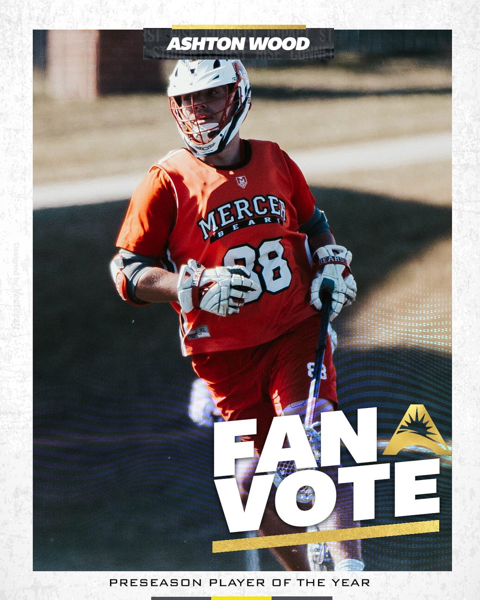 .<a href="/MercerLacrosse/">𝙈𝙚𝙧𝙘𝙚𝙧 𝙈𝙚𝙣𝙨 𝙇𝙖𝙘𝙧𝙤𝙨𝙨𝙚</a>'s Ashton Wood has been nominated for the #ASUNMLAX Fan-Voted Preseason Player of the Year Award‼️🔥

Head to our ASUN Facebook Page to vote for Ashton by Noon ET on Jan. 1️⃣1️⃣‼️🥍

🔗| facebook.com/media/set?vani…

#ASUNBuilt | #RoarTogether | <a href="/ashtonwood81/">Ashton Wood</a>