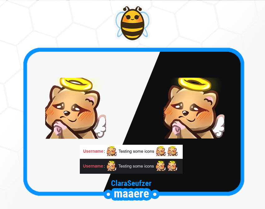 zweites giveaway emote fertig! 2/3
hier hat sich <a href="/ClaraSeufzer/">Clara Seufzer</a> ein emote zu ihrem hamster gewünscht 👼 

es war mir eine ehre dies so umsetzen zu können!