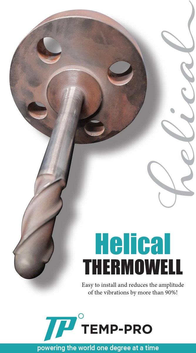 tempproinc's tweet photo. Do you have concerns about #flow-induced forces damaging your equipment? #Helical #Thermowells can eliminate the concern of failure.

Threaded, Socket-Weld, Flange, Vanstone
#Custom sizes, connections &amp; materials available. 

🌎 Powering the world one degree at a time
#tempproinc https://t.co/JZVy0ZSXZE