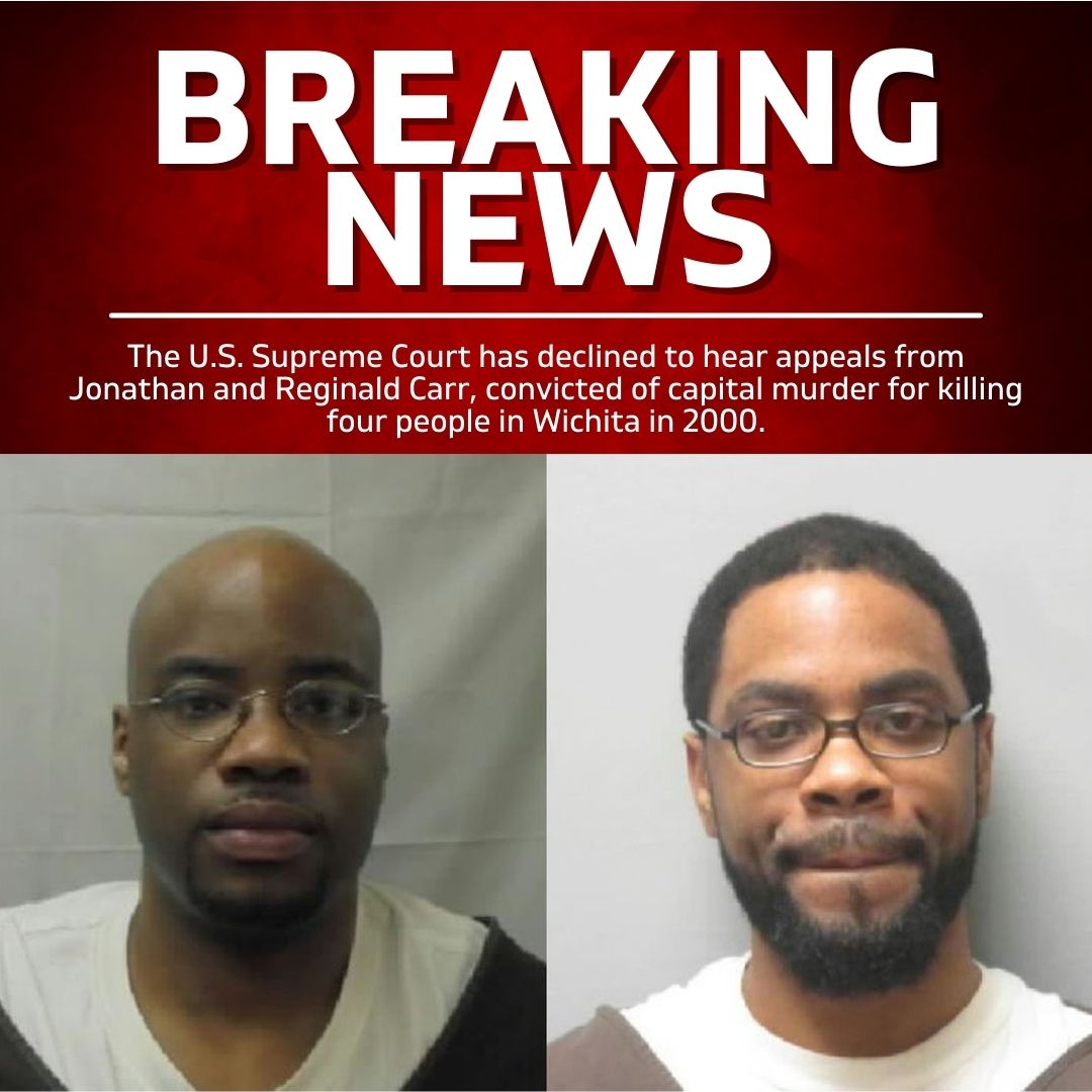 KWCH12's tweet photo. #BREAKING: The US Supreme Court declines to hear appeals from the Carr brothers. The two men were convicted of capital murder for killing four people in Wichita in 2000. https://t.co/Oc91g3Z91R #kwch12 https://t.co/xs2p5jhtMD
